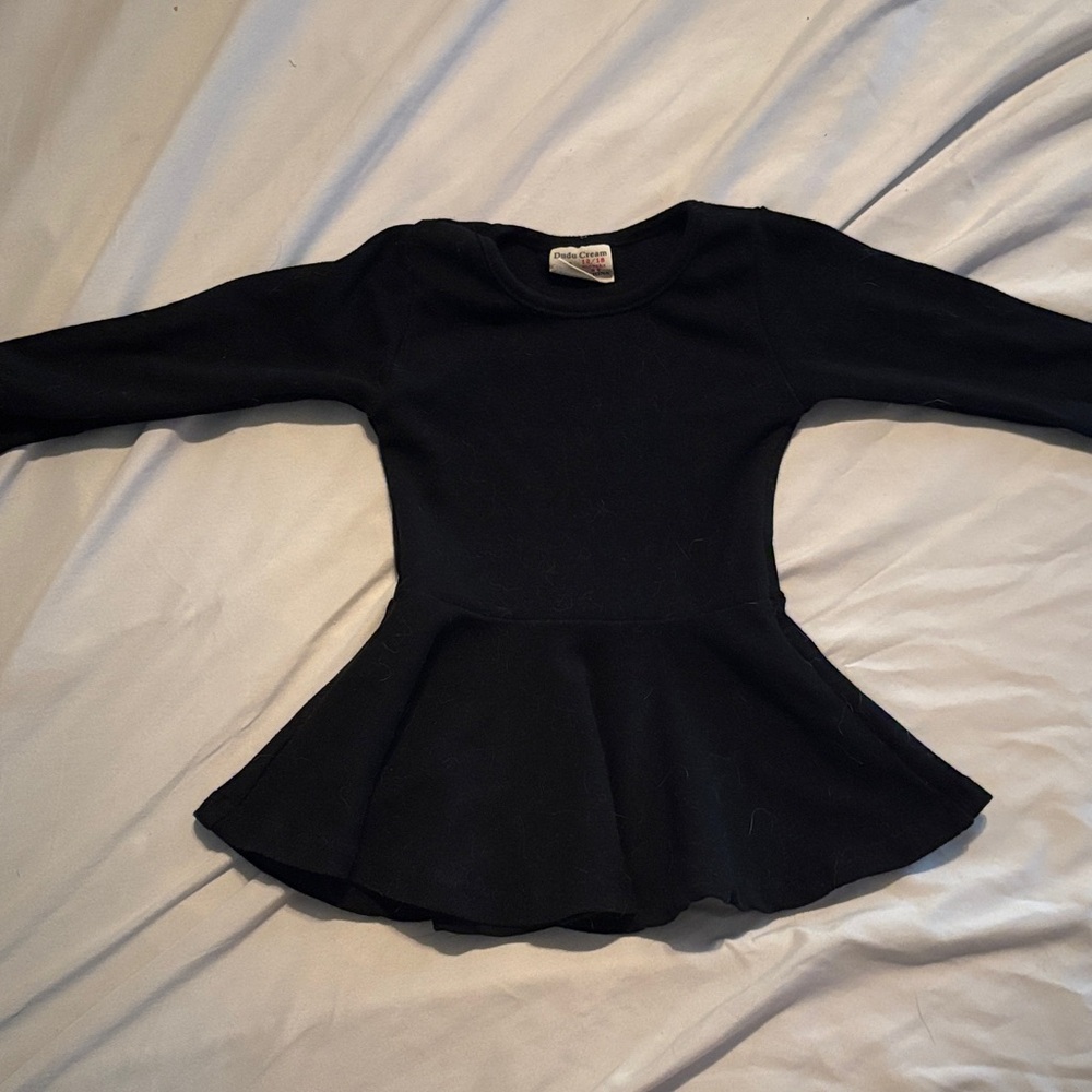 Elegant Black Kids Peplum Dress